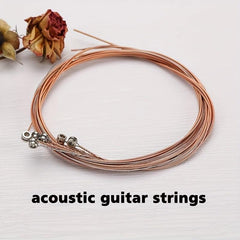 Acoustic Guitar Strings High Carbon Steel Core Red Copper Winding Bright Tone