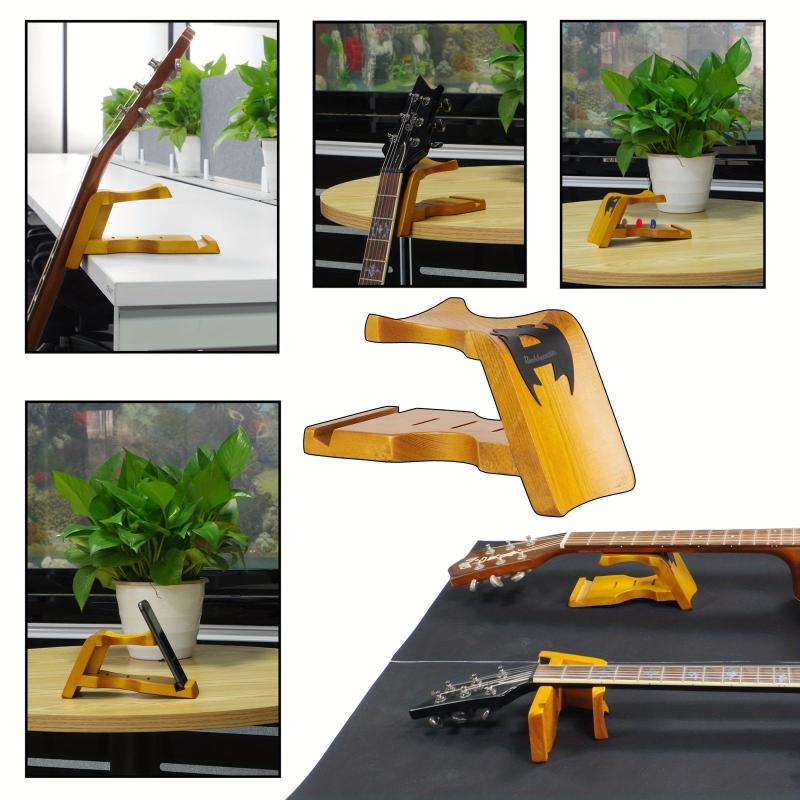 4-in-1 Guitar Stand with Neck Pad, Phone Holder & Pick Storage