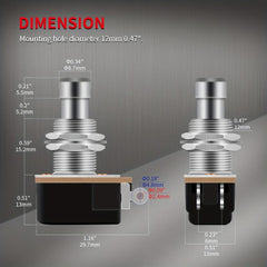 5 PCS SPST Foot Switch Stomp Box Momentary Soft Touch Push Button Footswitch