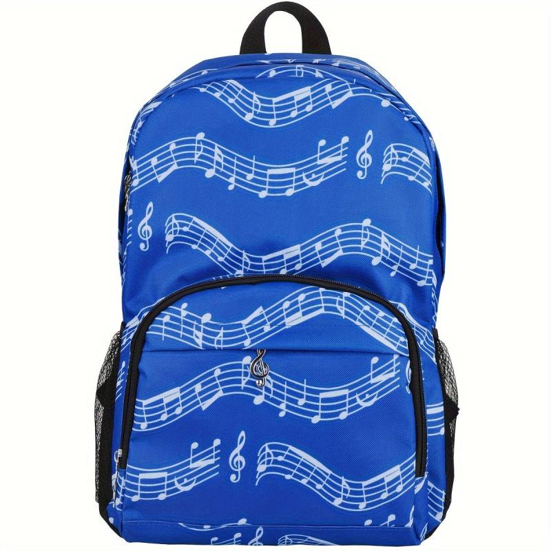 Music Note Travel Backpack Oxford Work College Water Resistent Friends