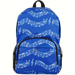 Music Note Travel Backpack Oxford Work College Water Resistent Friends