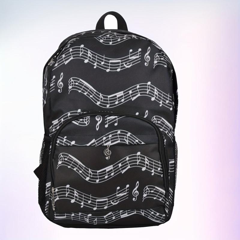 Music Note Travel Backpack Oxford Work College Water Resistent Friends