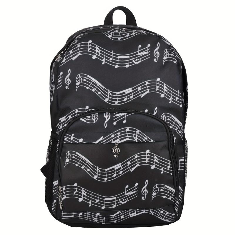 Music Note Travel Backpack Oxford Work College Water Resistent Friends