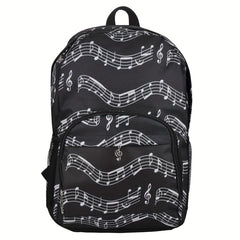 Music Note Travel Backpack Oxford Work College Water Resistent Friends