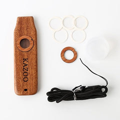 Wooden Kazoo Musical Instrument with 5 Replacement Films