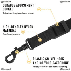 Focusound Saxophone Neck Strap Comfortable And Durable Adjustable Length