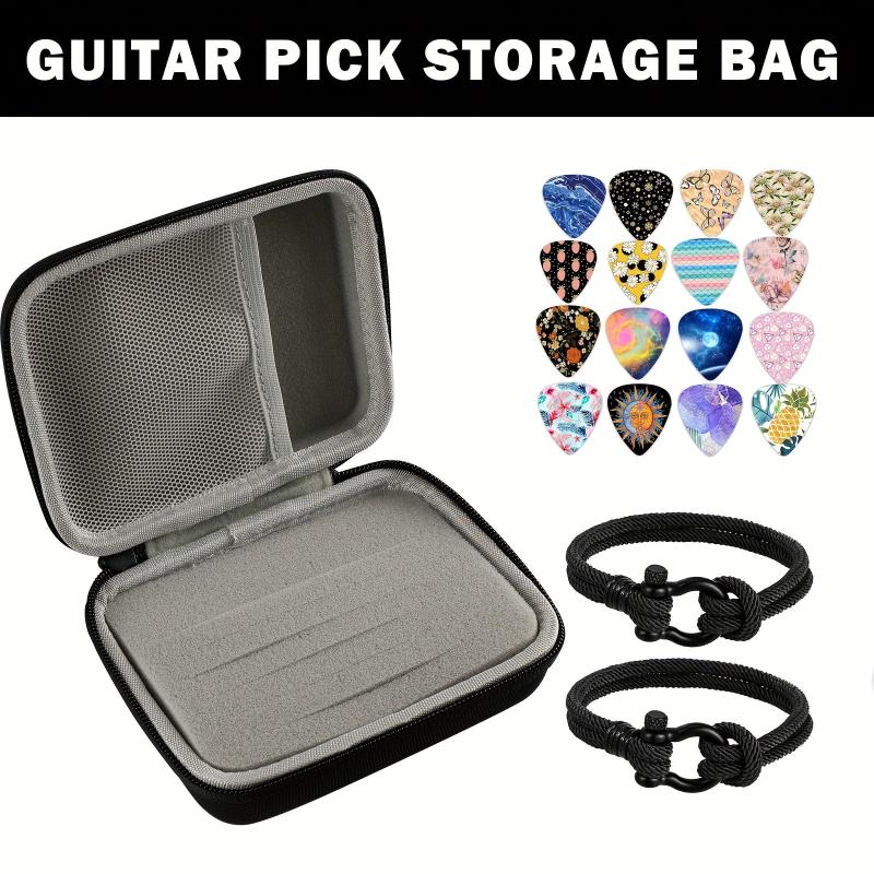 Qivojuk Guitar Pick Holder Ukulele Pick Storage Box