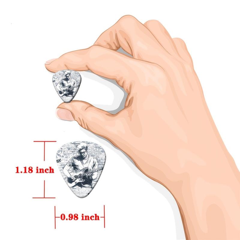 5pcs Bass Guitar Picks Set 0.46 0.71 1.0mm Thickness for Acoustic Guitar Ukulele