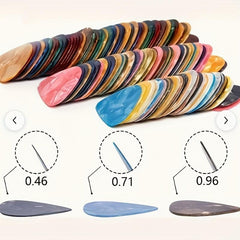 Guitar Picks ABS Celluloid, 0.46mm, 0.71mm, 0.96mm, 3-Pack, Assorted Picks