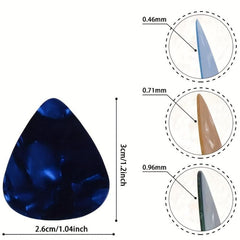 Guitar Picks ABS Celluloid, 0.46mm, 0.71mm, 0.96mm, 3-Pack, Assorted Picks