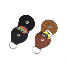 Guitar Plectrum Holder Bag Faux Leather Case PU Keychain