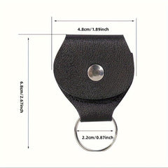 Guitar Plectrum Holder Bag Faux Leather Case PU Keychain