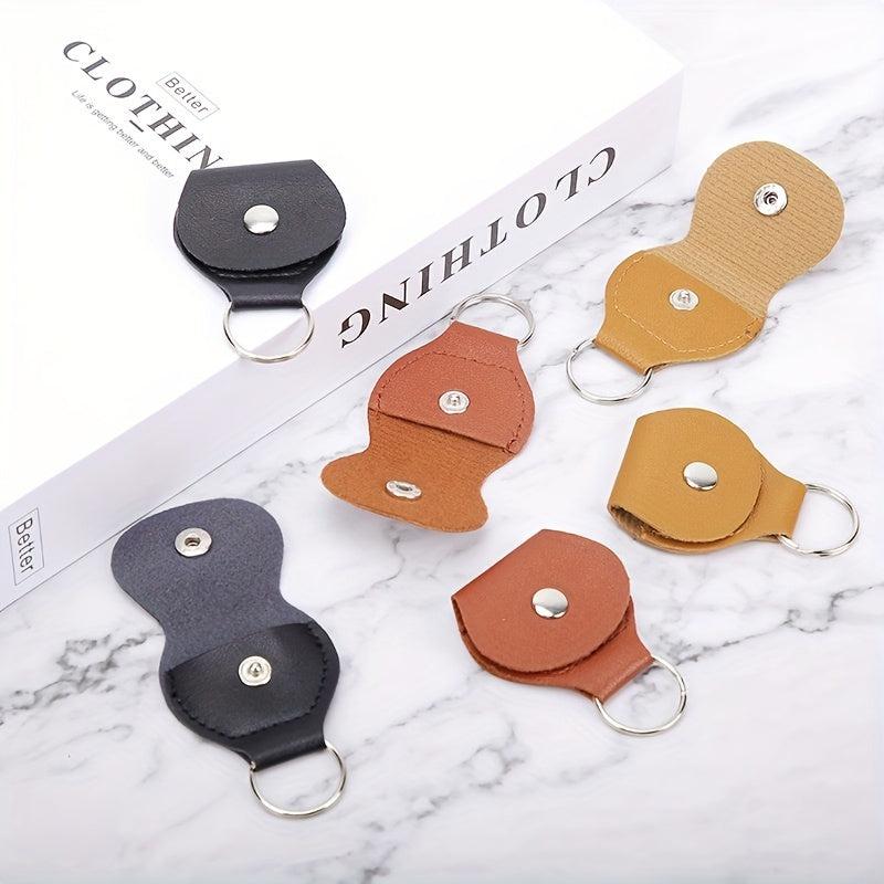 Guitar Plectrum Holder Bag Faux Leather Case PU Keychain