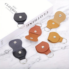 Guitar Plectrum Holder Bag Faux Leather Case PU Keychain