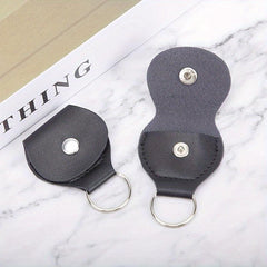 Guitar Plectrum Holder Bag Faux Leather Case PU Keychain