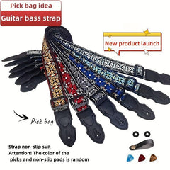 Embroidered Guitar Bass Strap - Comfortable and Stylish