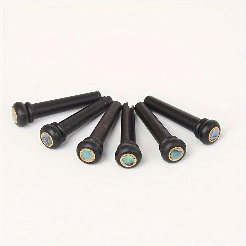6pcs Copper Rings with Green Abalone Inlay for Acoustic Guitar Bridge Pins