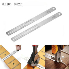 2pcs set Guitar Fret Measuring Mount Ruler Fingerboard Protection Steel Plate