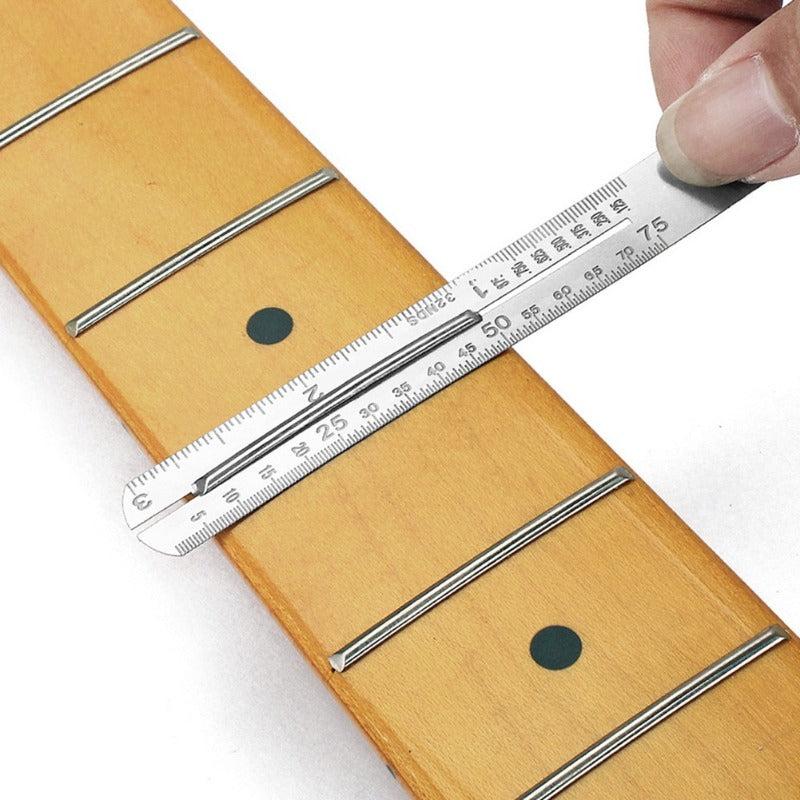 2pcs set Guitar Fret Measuring Mount Ruler Fingerboard Protection Steel Plate