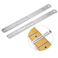 2pcs Guitar Fret Measuring Mount Ruler Fingerboard Steel Plate
