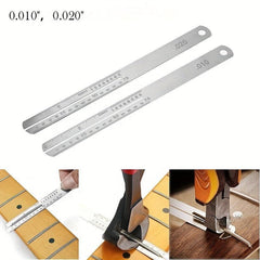 2pcs Guitar Fret Measuring Mount Ruler Fingerboard Steel Plate