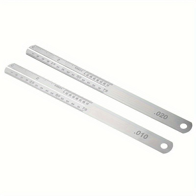2pcs Guitar Fret Measuring Mount Ruler Fingerboard Steel Plate