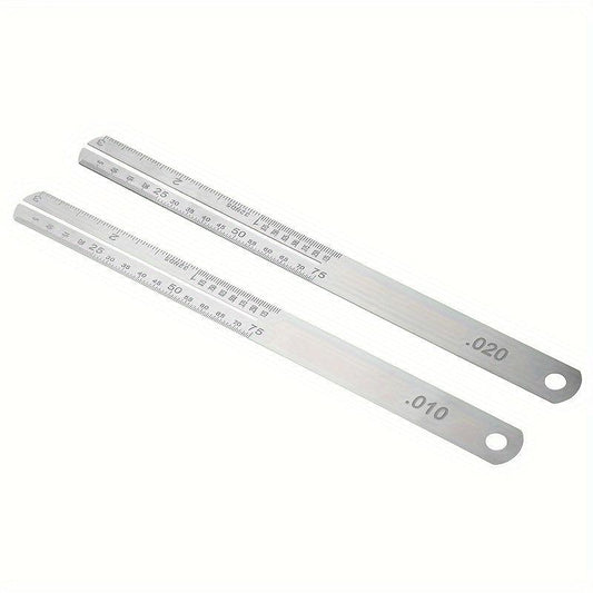 2pcs Guitar Fret Measuring Mount Ruler Fingerboard Steel Plate