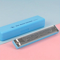 24 Hole Vibrating Harmonica Piano Key Resonance C Tone Double Row