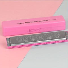 24 Hole Vibrating Harmonica Piano Key Resonance C Tone Double Row
