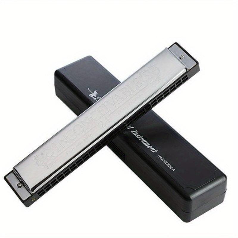 24 Hole Vibrating Harmonica Piano Key Resonance C Tone Double Row