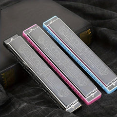 24 Hole Vibrating Harmonica Piano Key Resonance C Tone Double Row