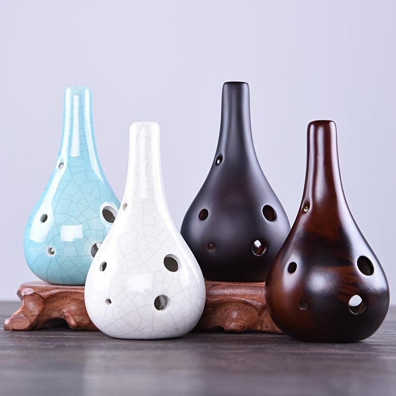 6 Hole Middle C Key Ocarina Ceramics Material Garlic Shape Ocarina