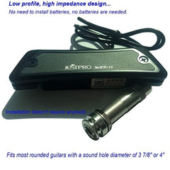 JUSTPRO Acoustic Guitar Pick Up Soundhole Steel String Tail Pin Audio Output