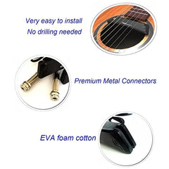 JUSTPRO Acoustic Guitar Pick Up Soundhole Steel String Tail Pin Audio Output
