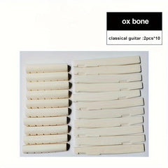 10 Set Folk & Classical Guitar Upper/Lower Nut Beef Bone