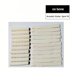 10 Set Folk & Classical Guitar Upper/Lower Nut Beef Bone