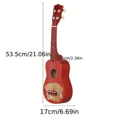 53 34 Cm Ukrili Mini Bear Wooden Guitar Beginner Music Ukulele