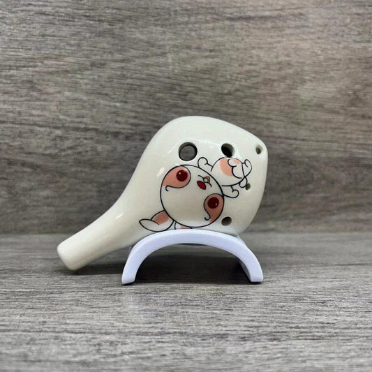 Zodiac Rabbit Cartoon Ocarina for Kids - Handmade 6 Hole AC Flute