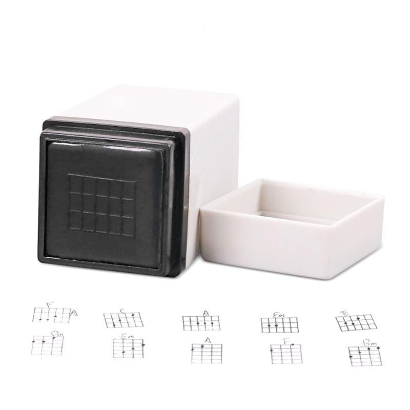Essential Guitar & Ukulele Chords Stamp Set, Easy Classic Print Signet