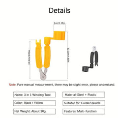 3 In 1 Guitar String Changer Winder Cutter Pin Puller Tool