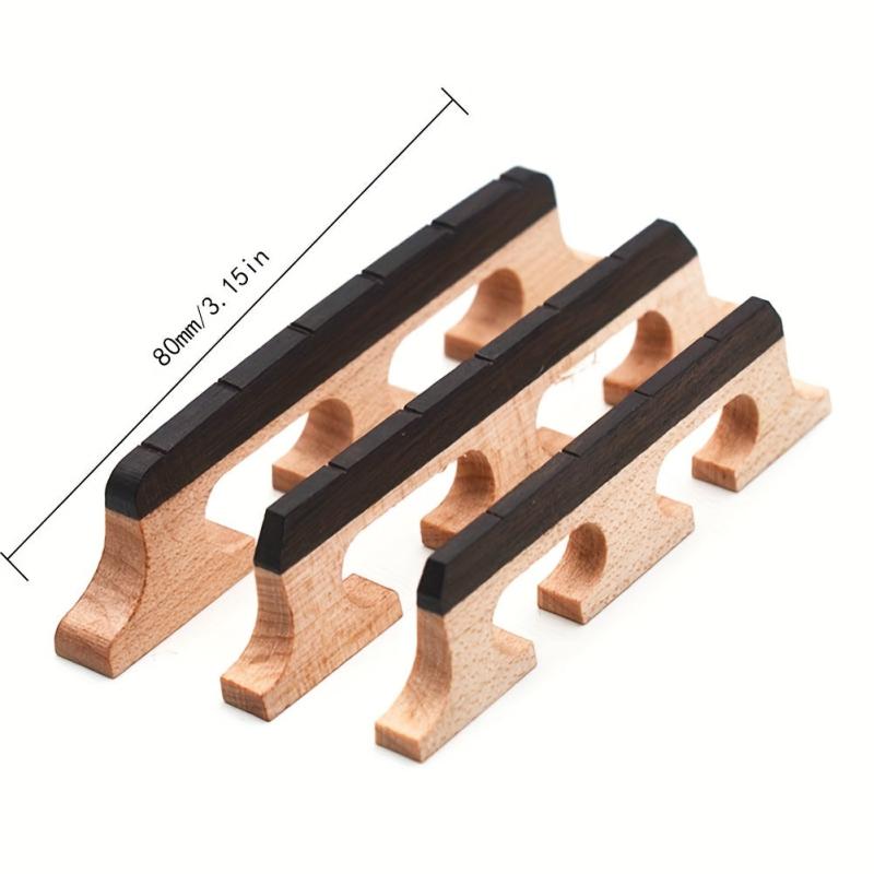 High Maple & Ebony 3-Footed Banjo Bridge for 4-6 String Banjos
