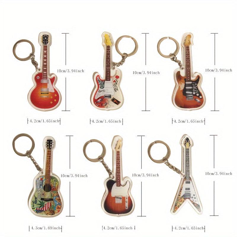 Acrylic Guitar Keychain Backpack Pendant Music Decoration Gift