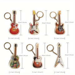 Acrylic Guitar Keychain Backpack Pendant Music Decoration Gift