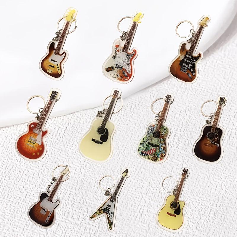 Acrylic Guitar Keychain Backpack Pendant Music Decoration Gift