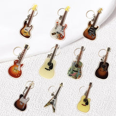 Acrylic Guitar Keychain Backpack Pendant Music Decoration Gift