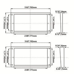 Guitar Humbucker Ring Flat Bottom Black 3mm Thickness