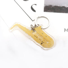 Acrylic Musical Instrument Keychain Set