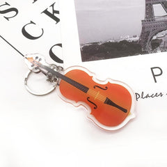 Acrylic Musical Instrument Keychain Set