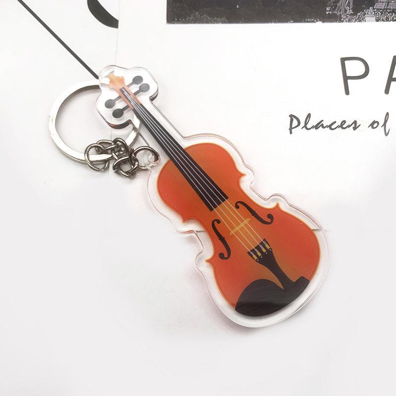Acrylic Musical Instrument Keychain Set