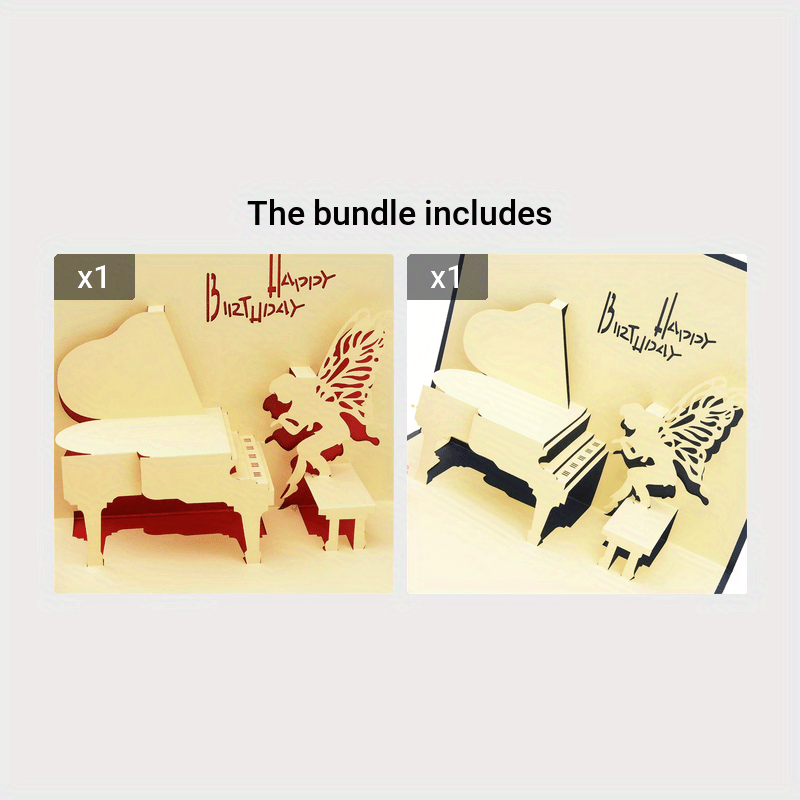 Musical 3D Piano Greeting Card for Birthdays, Graduations, Holidays